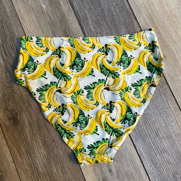 VERO MODA Banana Print High Waisted Bikini Swim Bottoms Size L (12) NWT - Picture 3 of 8